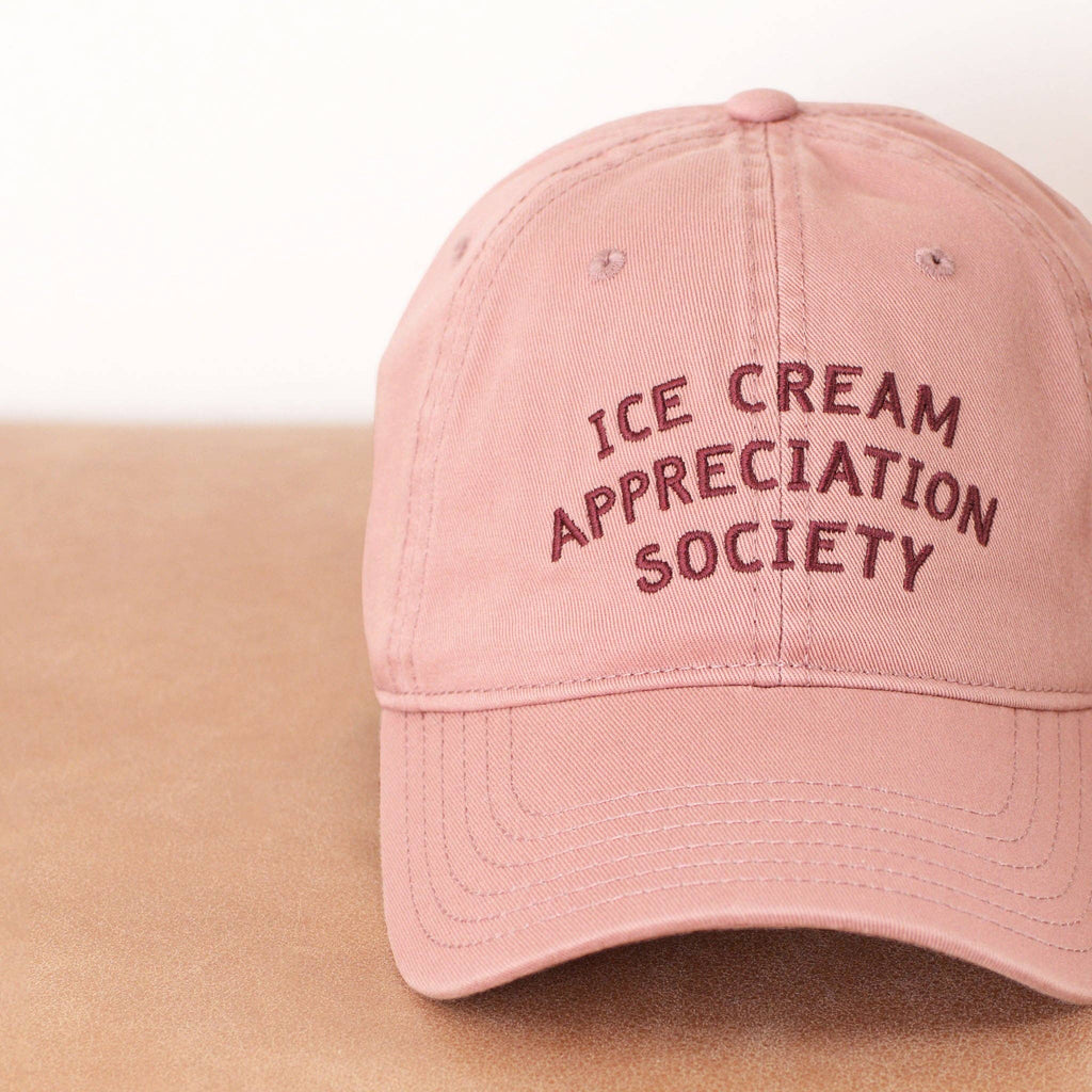 Ice Cream Appreciation Society - Cotton Baseball Cap - Dusty Rose
