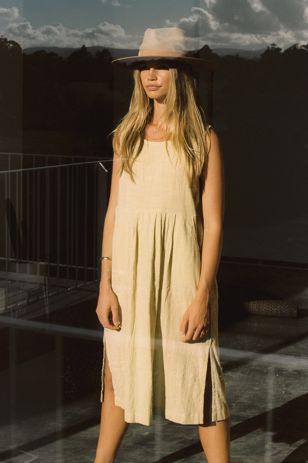 MIDI SUNDRESS RAFFIA