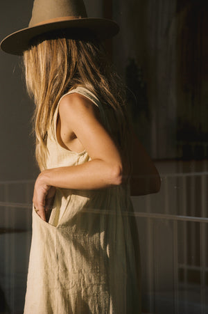 MIDI SUNDRESS RAFFIA