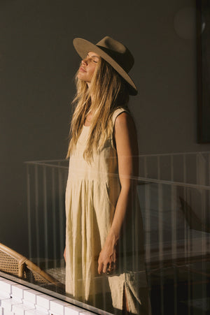 MIDI SUNDRESS RAFFIA