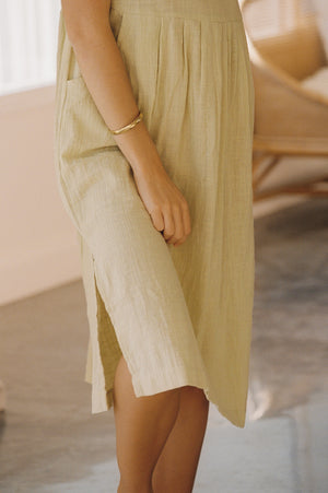 MIDI SUNDRESS RAFFIA